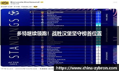 多特继续领跑！战胜汉堡坚守榜首位置