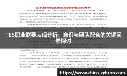 TES职业联赛表现分析：意识与团队配合的关键因素探讨